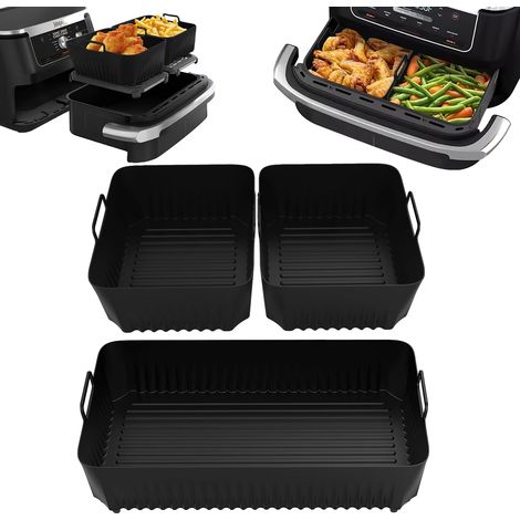 Tapis de Friture à Air, Silicone Réutilisable, Compatible avec les Modèles de Tiroir Flex, noir (1/2)
