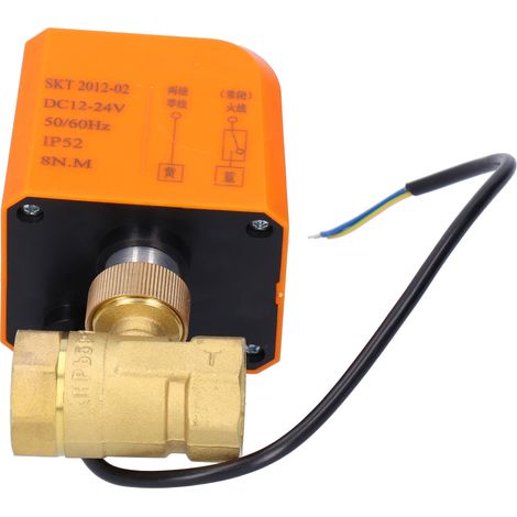Elektrisches Kugelventil DN20, 2-Wege-Profiausführung, 12/24 V DC, 2-adrig, Messing, Rohrverschraubung (1/5)