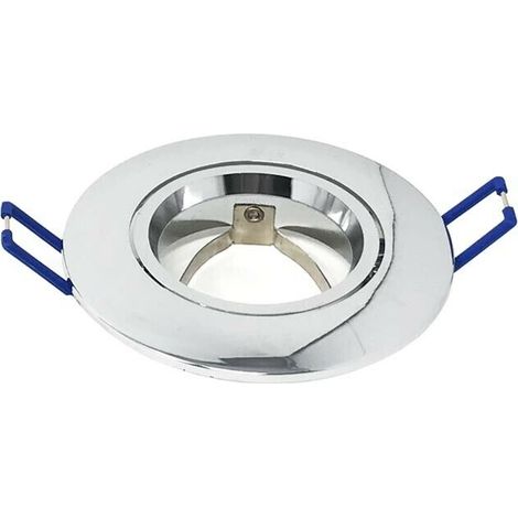 Porta Faretto Da Incasso Tondo Supporto Portafaretto Controsoffitto P12 Argento (1/3)