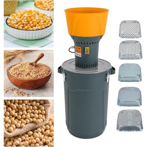 Mulino da 60 litri con 5 setacci, mulino elettrico, mulino per cereali, mulino per mais, ideale per cucine, negozi, impianti di lavorazione, per macinare grani di pepe, grano, avena, orzo (1/5)