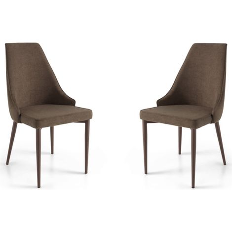 Sedia tessuto Marrone - gambe metallo NELLI 2 sedie (1/4)
