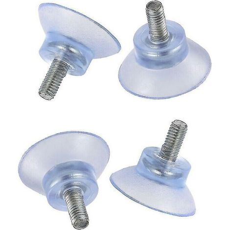 M6 longitud del tornillo 14 ancho de la base 35 Ventosa de PVC transparente para mesa de centro de vidrio, patas ajustables para muebles, reposapiés ajustables, ventosas (12 piezas)