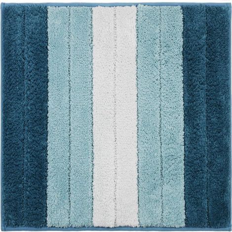 Tapis de bain en microfibre douce 50 x 80 cm, absorption rapide, dégradé bleu (1/5)
