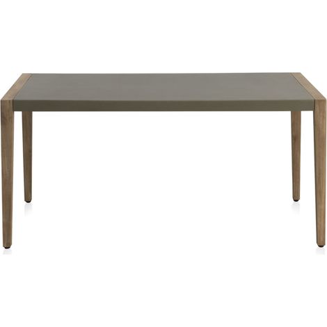 Table en bois d'acacia et plateau en ciment léger Duralcrete 160 x 90 cm, collection Piazza (1/5)