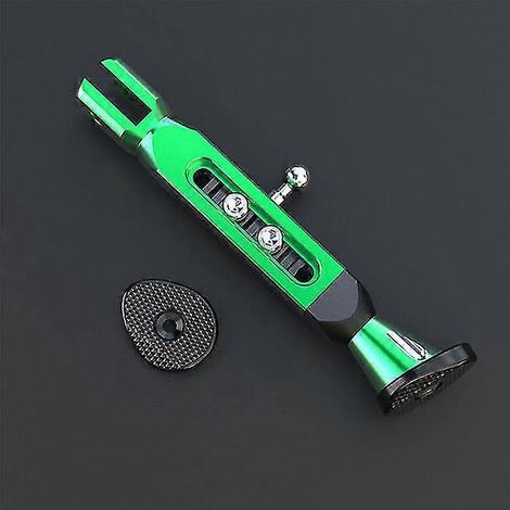 1 Stück verstellbarer CNC-gefräster Motorradständer aus Aluminium – Grün