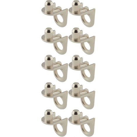 Cyclingcolors – Lot de 10 taquets équerres à tenon en alliage zingué – À visser dans trou de perçage Ø5mm – Pour tablettes en bois, meubles et étagères