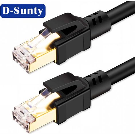 Câble Ethernet CAT8 1 m – Câble réseau SFTP haut débit 40 Gbit/s 2000 MHz avec connecteurs RJ45 plaqués or – Convient aux routeurs, modems, PC, commutateurs, hubs, ordinateurs portables et consoles de (1/5)