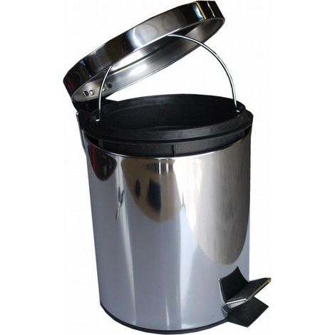 Papelera con pedal de acero inoxidable 5L Acero inoxidable satinado MSV