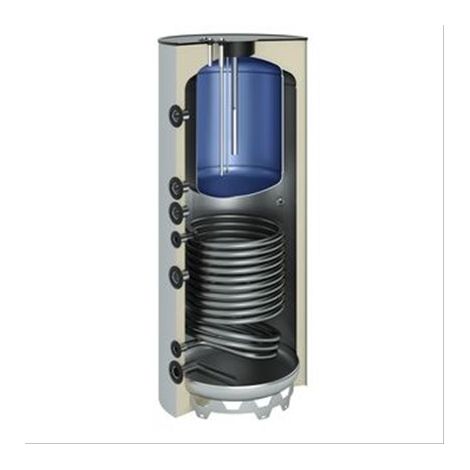 Ballon sanitaire-chauffage acier 500 litres 1 serpentin, cuve 150L 1650x650 Classe A+