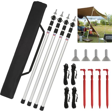 Randaco Accessori per gazebo, padiglione e tendone – 4 pezzi pali telescopici regolabili per tenda 88–234 cm