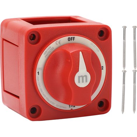 Interrupteur de déconnexion de batterie 300A DC32V Double Circuit M10 X 3 universel adapté pour RV Marine automobile (1/5)