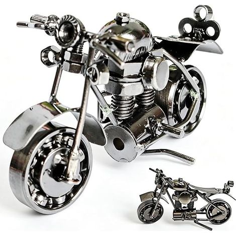 Motorcycle Ornament, Vintage Motorcycle Model Decoration, Motorcycle Decoration Craft, Iron Motorcycle Model, for Photo Props, Art Collection, Office and Home Decoration (1/5)