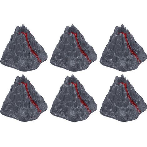 Ornements pour aquarium, maquette de lave volcanique, jouet décoratif pour ferme, multicolore, 8 x 7 x 6 cm, éducatif, lot de 6 (1/5)