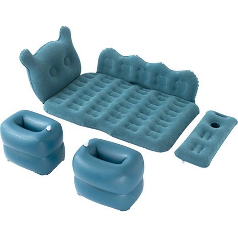 Vakuum-Matelas Gonflable Portable pour Voiture, Lit Pneumatique Automatique avec de 150 Kg, avec Oreillers Gonflables, Lit Gonflable, Matelas de Repos, Bleu Marine, 125 X 75 Cm (1/5)