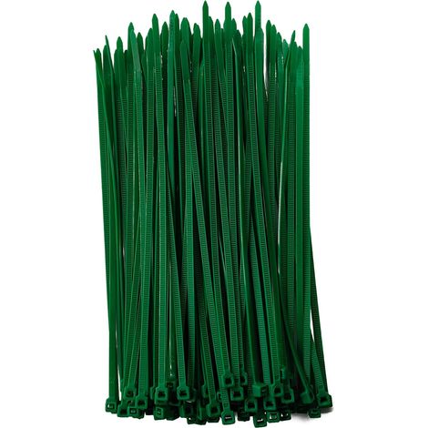100pcs Serre Câble 200x4mm, Serflex Vert, Serre Cable Souple et Robuste Resistant à La Traction De 18kg, Durable Résistant au UV, Bricolage, Jardinage Collier De Usage En Intérieur Et Extérieur (1/5)