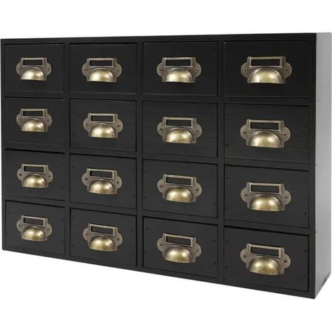 ORION91oficial® - Almacenamiento Versátil  50x10x35 cm  Organizador Multiusos  Negro   Escritorio 16 Cajones para Oficina en Casa  Espacios de Trabajo Corporativos - spaziOrion91 - Unidad (1/5)