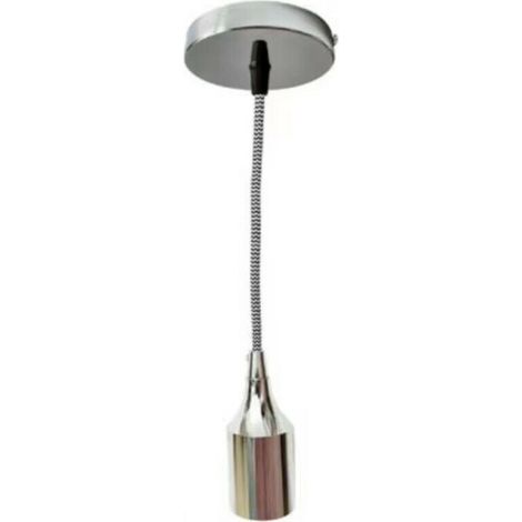 PORTALAMPADA LAMPADARIO SOSPENSIONE SOFFITTO PENDENTE VINTAGE 2MT JD02 CROMATO
