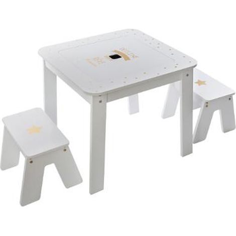 Ensemble table et 2 chaises pour enfant coloris multicolore -PEGANE- (1/3)
