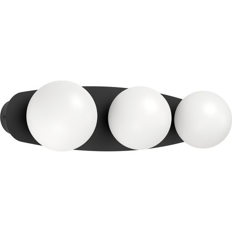 Applique Moderna Castrovido Acciaio Nero Bianco 3 Luci G9 4,2 Ip44