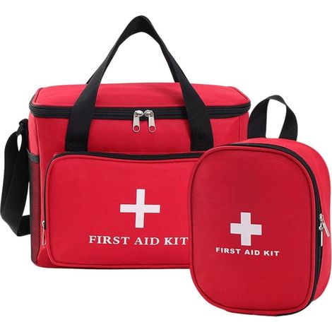 Erste Hilfe Tasche leer, Reiseapotheke Set groß+klein, wasserdichtes Oxford-Gewebe