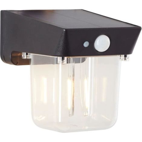 Applique extérieure - BRILLIANT - PARSON - LED et solaire - Détecteur de mouvement - Plastique - 3,7 W - Noir (1/2)