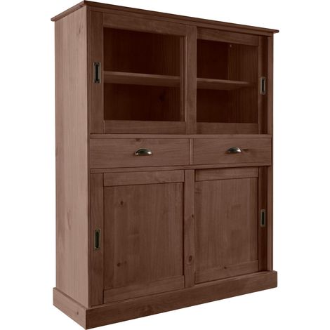 HarryArmoire avec 2 portes vitrées et 2 portes en pin marron (1/5)