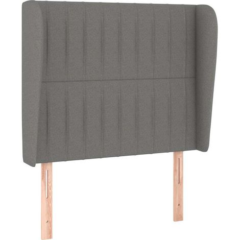 vidaXL Cabecero con orejas de tela gris oscuro 83x23x118/128 cm (1/5)