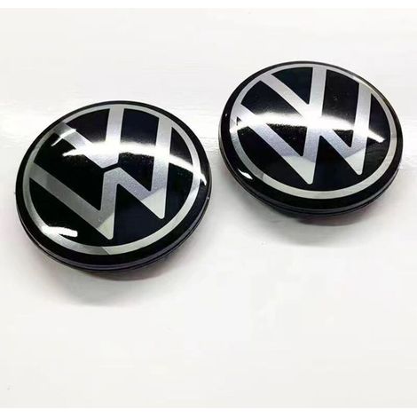 Cache-moyeu de roue 56mm pour Volkswagen Golf, Passat, Polo, Jetta, Bora, Santana – Centre de jante finition miroir, capuchon de moyeu en alliage d’aluminium, kit 4 pièces, accessoire jante voiture – (1/2)