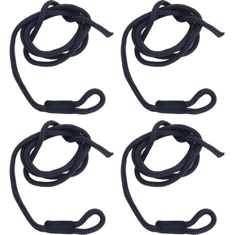 4 Stück 1,5 m lange, hochfeste, marineblaue Polyester-Bootsfestmacherleinen, verschleißfeste Seile für Bootsfender, robust und langlebig (1/5)