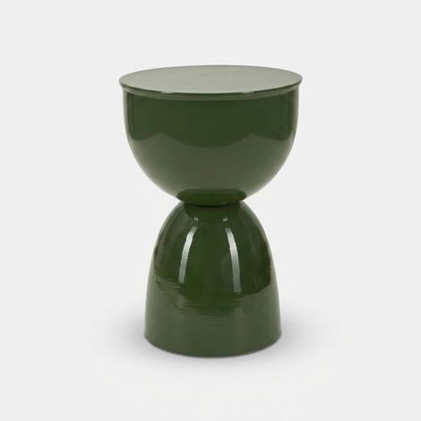 Mesa auxiliar de salón en metal Yao - Verde oscuro (1/5)