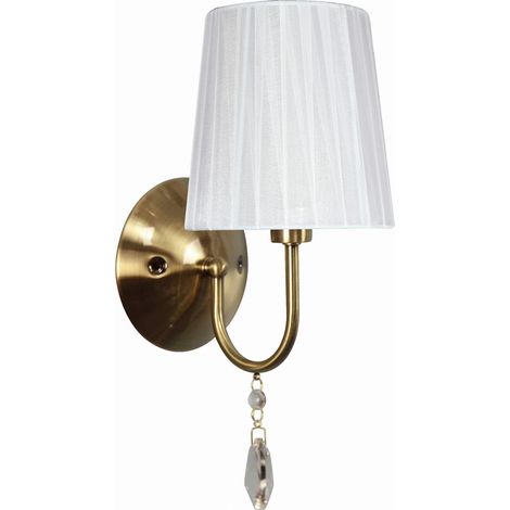 Applique murale Candellux Sorento laiton abat-jour blanc (1/2)