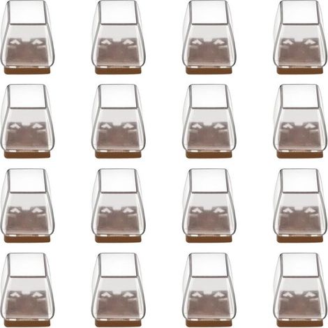 8 protectores cuadrados para patas de sillas forrados en fieltro，fundas para patas de sillas para suelos de madera，silicona，madera (1/5)
