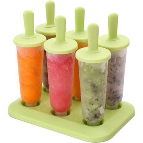 Eisform am Stiel – Silikon-Eisform – Für Saft, Joghurt, Püree, Gelee, Früchte – 6 Stück (1/5)