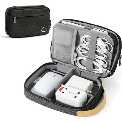 Organisateur De Cables - Nylon Impermeable - Double Couche Extensible - Pour Chargeurs Cables Cartes Sd Sim - 1 Pièce (1/5)