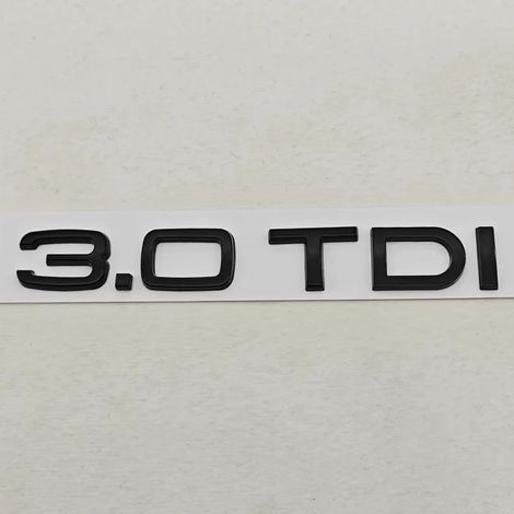 (3.0TDI Noir) - Logo 3D ABS pour coffre, compatible avec Audi A4, S4, RS4, A5, S5, RS5, A6, S6, RS6, A7, S7, RS7, Q7, Q8, SQ7 et SQ8.