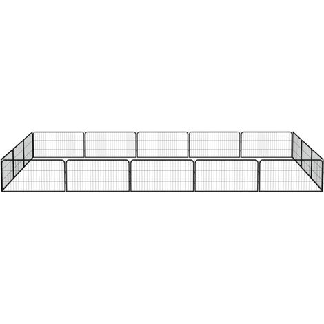 Maison Exclusive - Box Cani 16 Pannelli Nero 100x50 cm Acciaio Verniciato Polvere