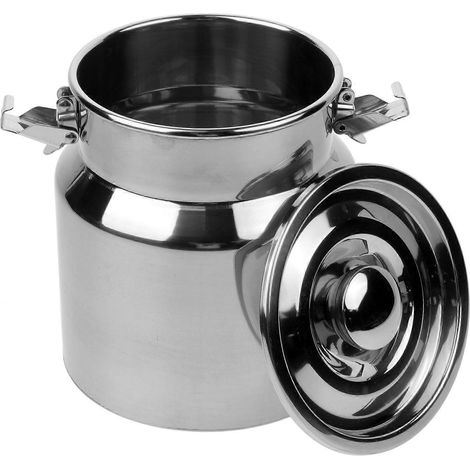 Bidon à lait en acier inoxydable Hemoton, récipient pour liquide, eau, graisse, pichet de stockage, lot de 2 (1/5)