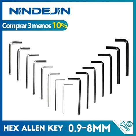 Clé Allen hexagonale en forme de L (plaquée nickel, 1,27 x 17 x 47 mm, lot de 20) en acier au carbone. (1/5)