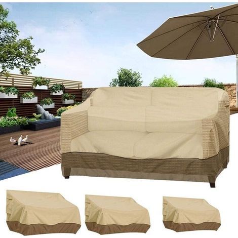 Funda impermeable y resistente a los rayos UV para sofá de exterior, ideal para balcones, jardines y patios (1 unidad). (1/5)