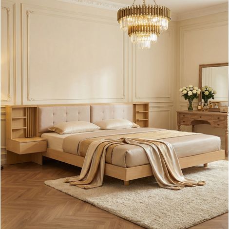 letto contenitore 180x200 con testiera USB sospeso HAVRYA (1/5)