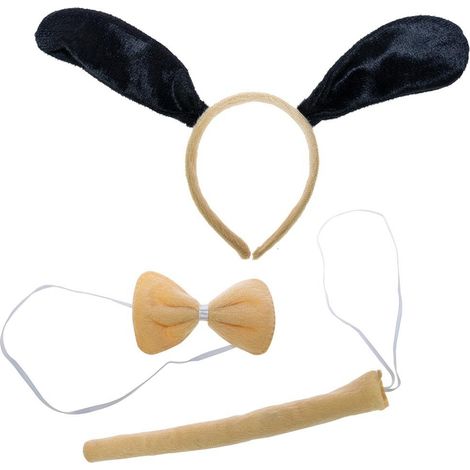 Ensemble de costume pour chien : bandeau, nœud papillon et queue.