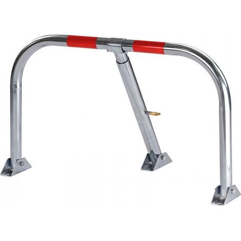 Dema – Barrière de parking pliable en métal galvanisé – Dimensions 77 x 43 cm – Serrure de sécurité avec 3 clés – Ancrages robustes inclus