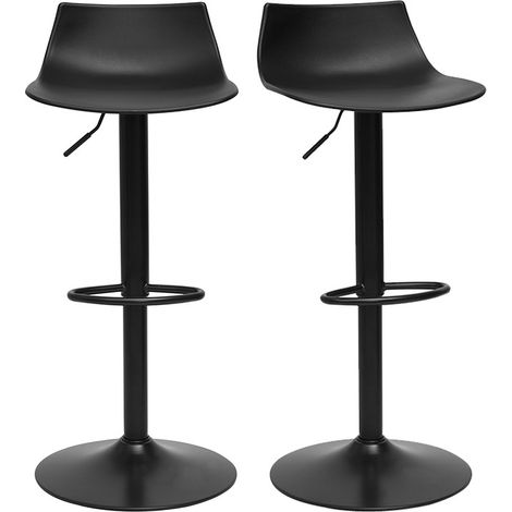 Verstellbare Design Barhocker in Schwarz (Set von 2) KELLY