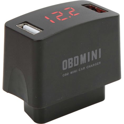 Chargeur OBD pour voiture DC12/24V, double port USB, affichage numérique LED, adaptateur de charge universel pour véhicules (1/5)