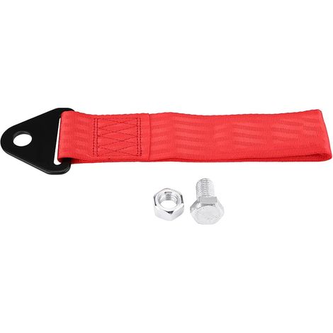 Sangle de Remorquage de Course, Sangle de Remorquage de Pare-chocs de Voiture, Sangle de Crochet de Remorquage de Voiture de Course pour Ceinture de Remorque Décorative de Pare-chocs Avant ou(Rouge) (1/5)