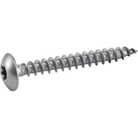 100 Vis de Pentures Tête Cylindrique Large Six Lobes 6 x 40 mm - Inox A2 - D-Work