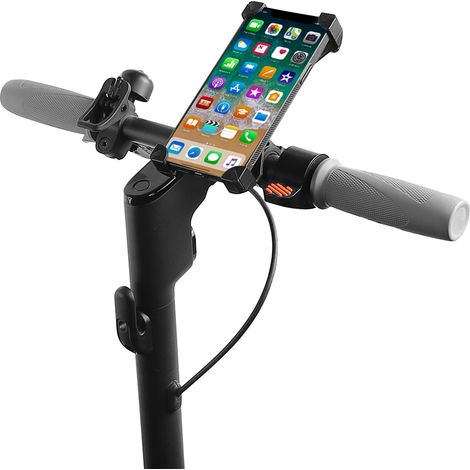 360-degree rotating telescopic phone holder for bicycle, compatible with electric scooter mounting accessories.