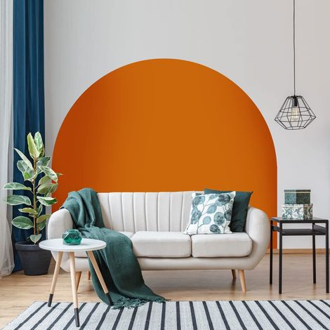 Autocollant Lit Tête de Lit Arche Stickers Muraux Papier Peint Demi Cercle pour Décoration Salon et Chambre L58 x H200 cm Noisette (1/5)