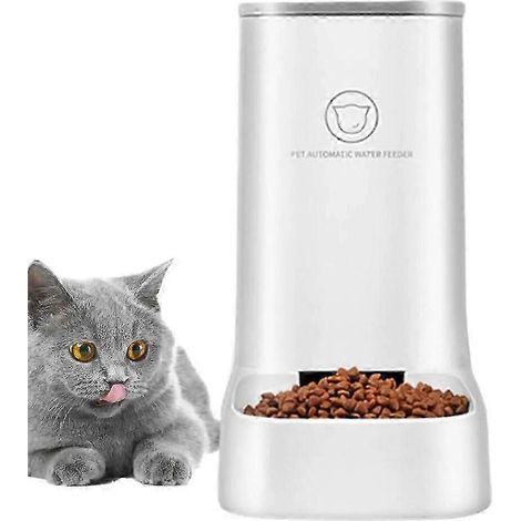 Distributeur automatique de nourriture pour chats avec système d'alimentation par gravité opaque, distributeur d'eau et de nourriture, sans danger pour les chiens.-AquaForge (1/5)