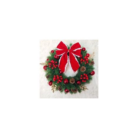 Ghirlanda natalizia - Decorazione natalizia da 40 cm, ghirlanda per interni da appendere a una porta o a una parete. - Crezuo